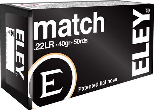 Eley Eley Match .22 LR 40 Grain 50-Rounds EPS - $20.99 at GrabAGun