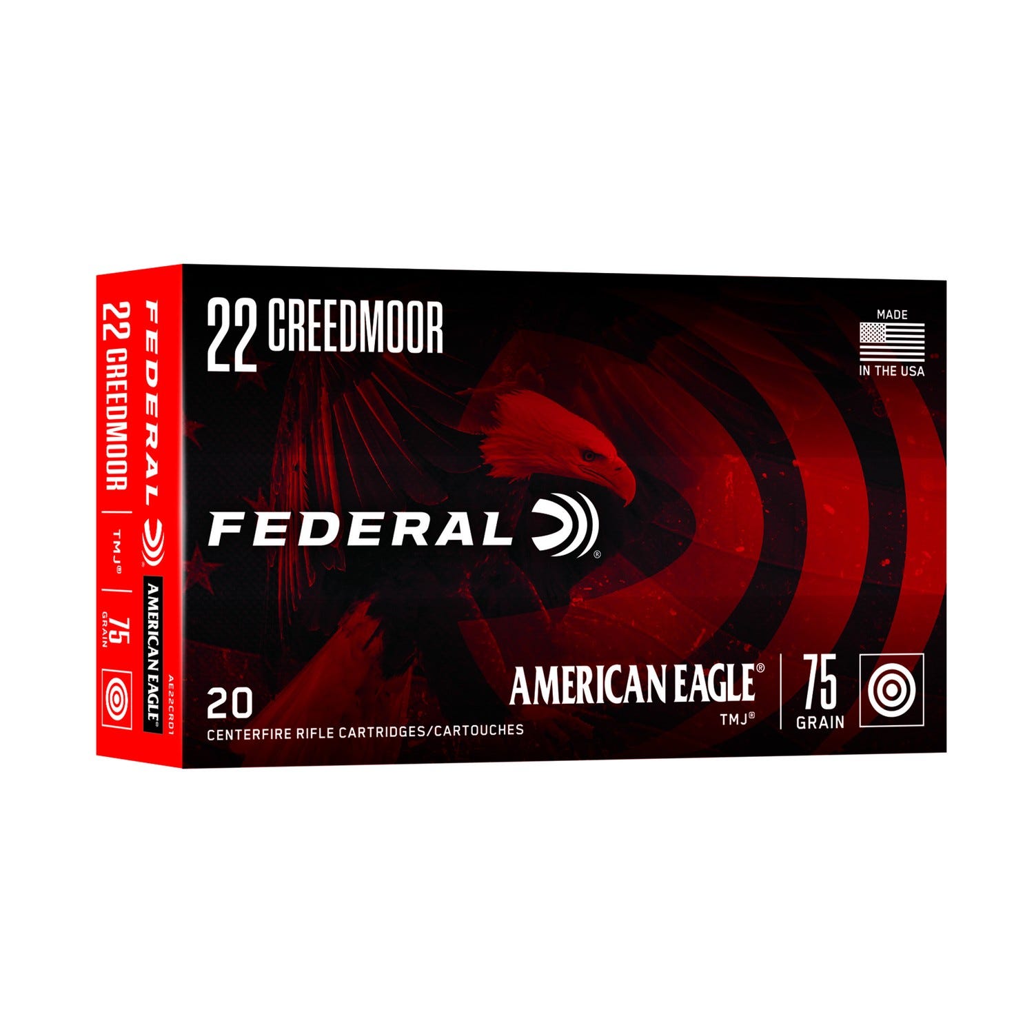 Federal American Eagle .22 Creedmoor 75 Grain 20-Rounds TMJ