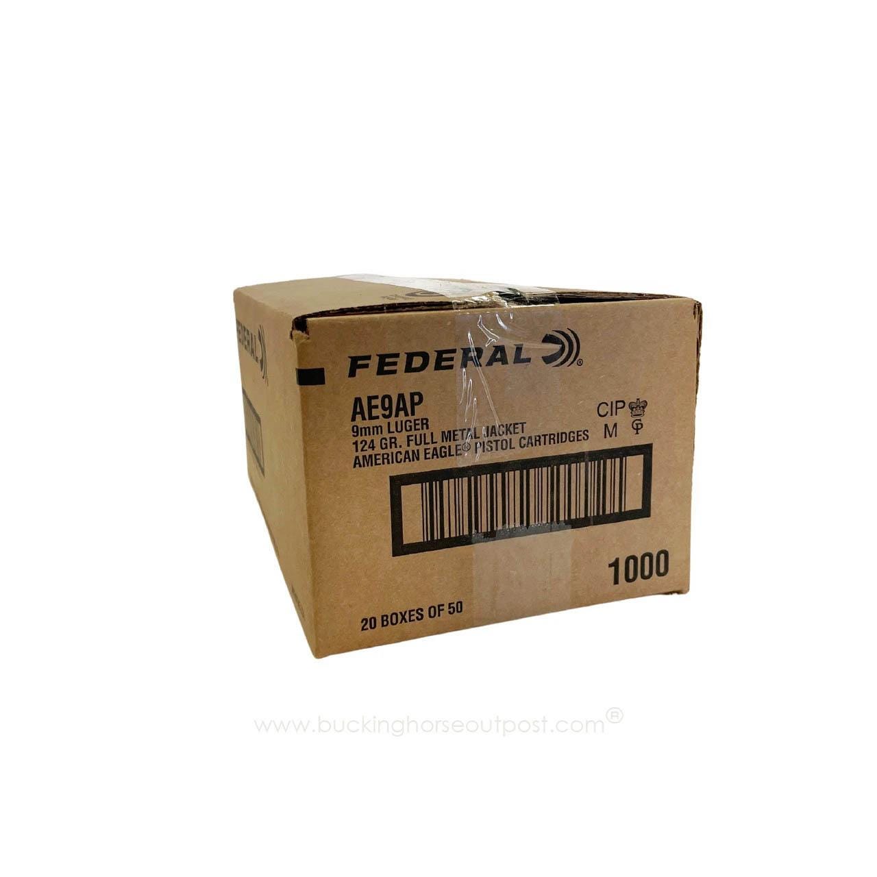 Federal American Eagle 9mm 124 Grain 1000-Rounds FMJ eral American Eagle 9mm 124 Grain 1000-Rounds FMJ Ammo