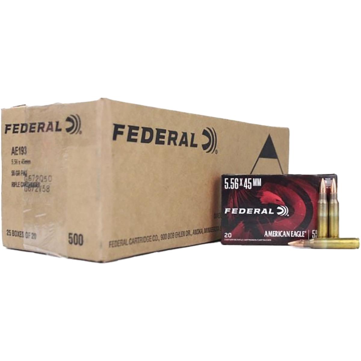 eral American Eagle Bulk 5.56 55 Grain 500-Rounds FMJ Ammo