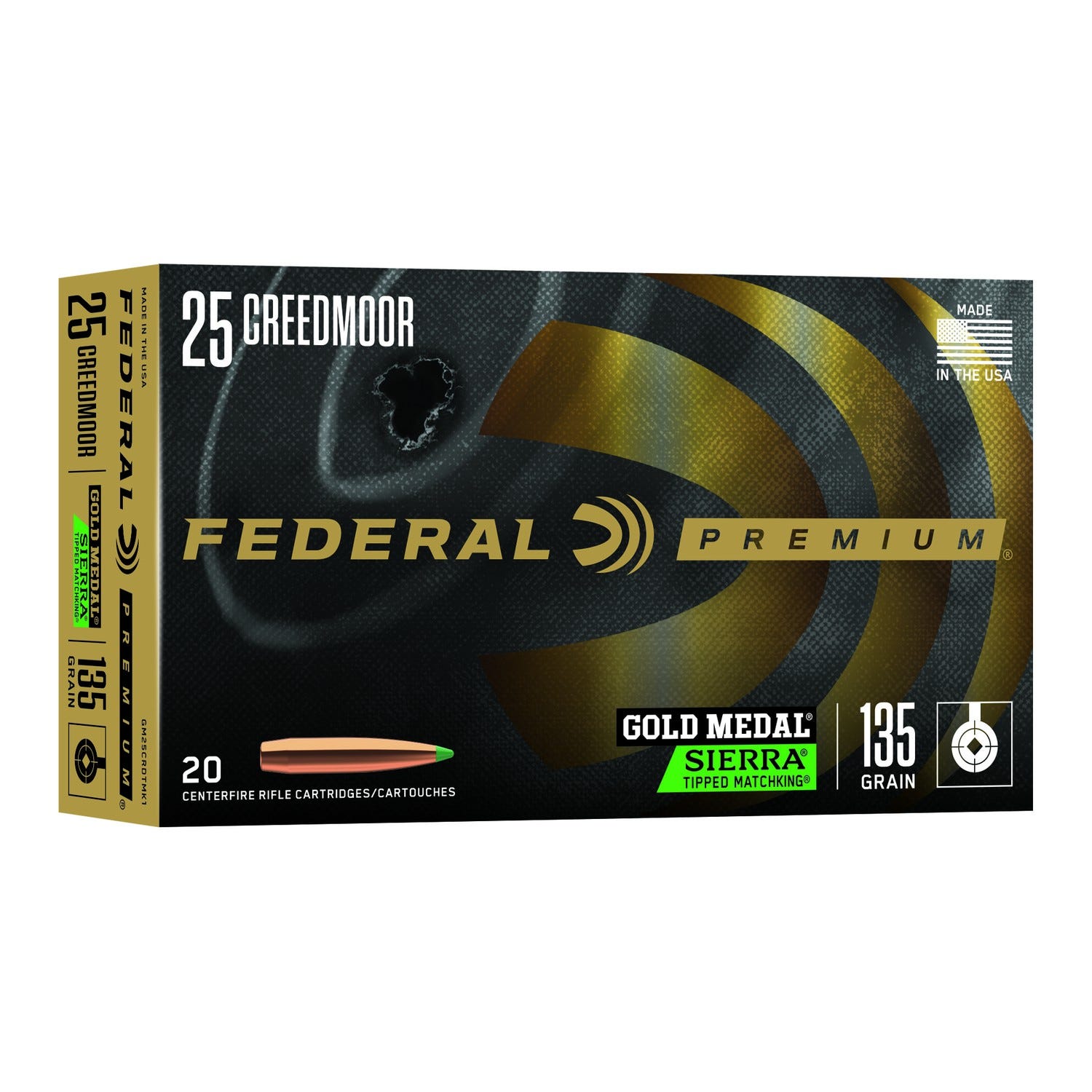 Federal Gold Medal .25 Creedmoor 135 Grain 20-Rounds SM