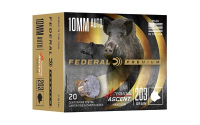 Federal Terminal Ascent Nickel Plated Brass 10mm 203 Grain 20-Rounds TA eral Terminal Ascent Nickel Plated Brass 10mm 203 Grain 20-Rounds TA Ammo