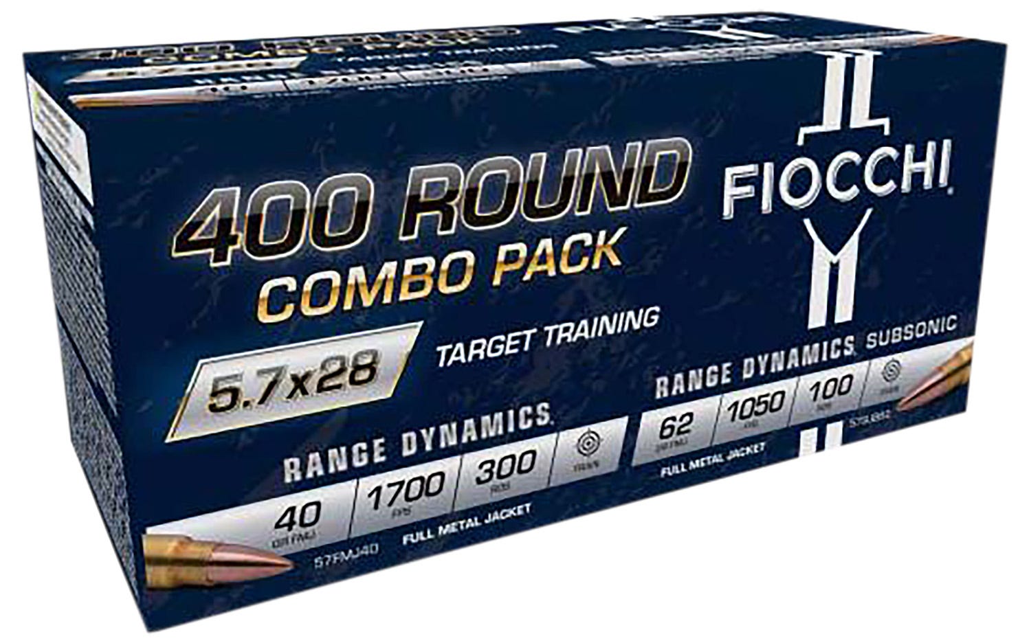 Fiocchi Hyperformance Target and Training Combo Pack 5.7 X 28 40 Grain 400-Rounds FMJ