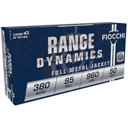Fiocchi Shooting Dynamics .380 ACP 95 Grain 1000-Rounds FMJ cchi Shooting Dynamics .380 ACP 95 Grain 1000-Rounds FMJ Ammo
