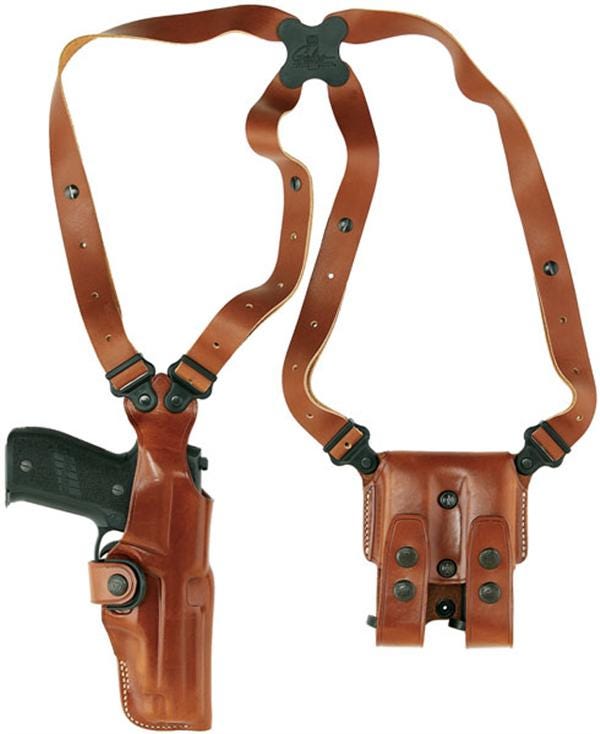 Galco Verticle Shoulder Holster 6-inch NFR Ambidexterous Tan - Galco