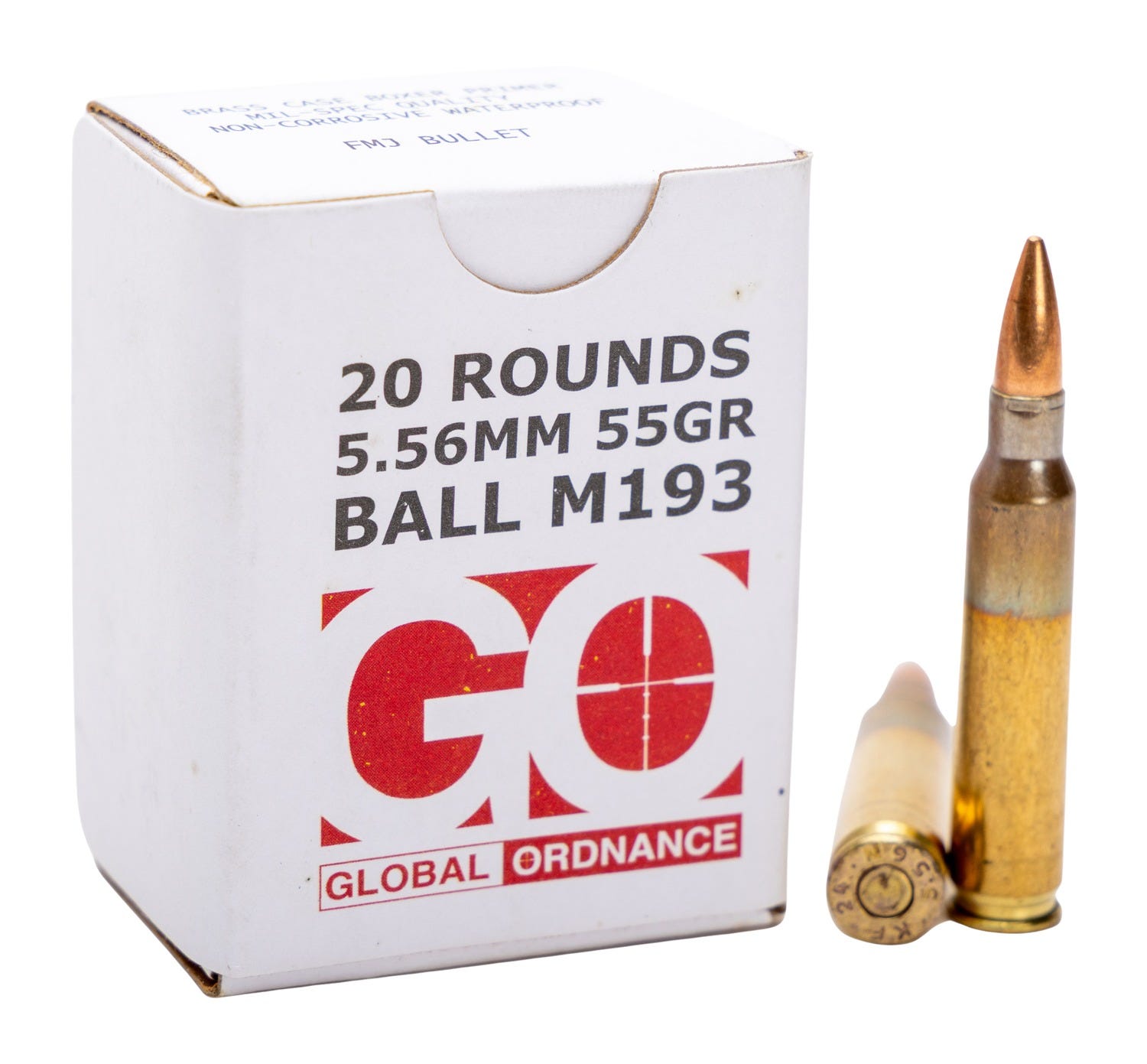 Global Ordnance M193 5.56 55 Grain 20-Rounds FMJ bal Ordnance M193 5.56 55 Grain 20-Rounds FMJ Ammo