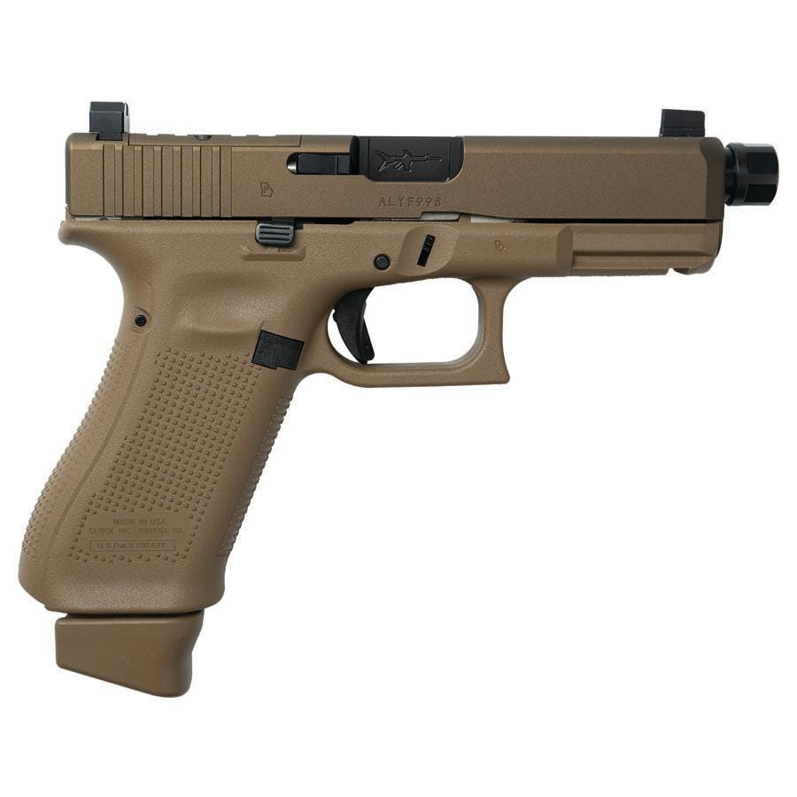 Glock Glock 19X Flat Dark Earth 9mm 4.6 Threaded Barrel 17-Rounds OR w/ Hush Slide Lock  3 Mags - $869.99 at GrabAGun