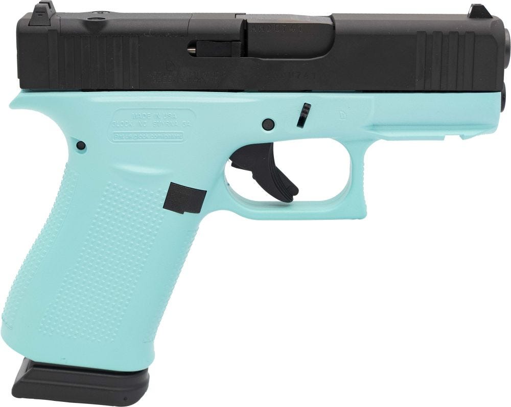 Glock 43X MOS Robin s Egg Blue 9mm 3.41 Barrel 15-Rounds OR
