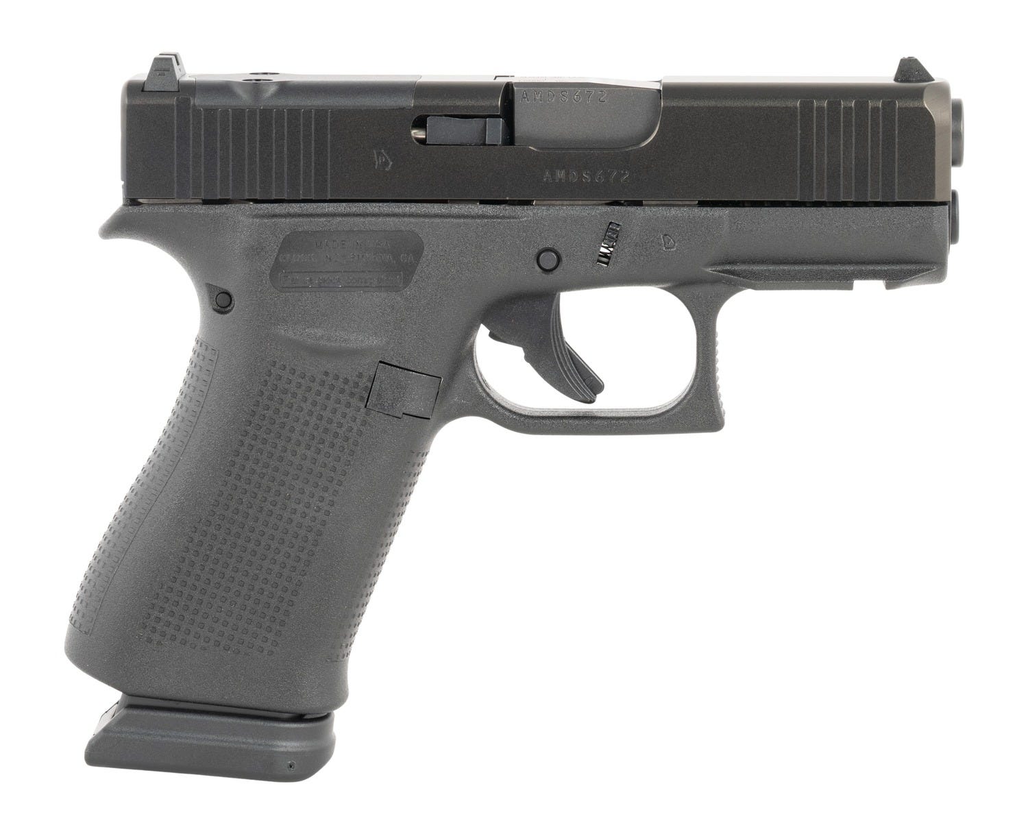 glock 43x mos 9mm 3.41 barrel 15-rounds usa made