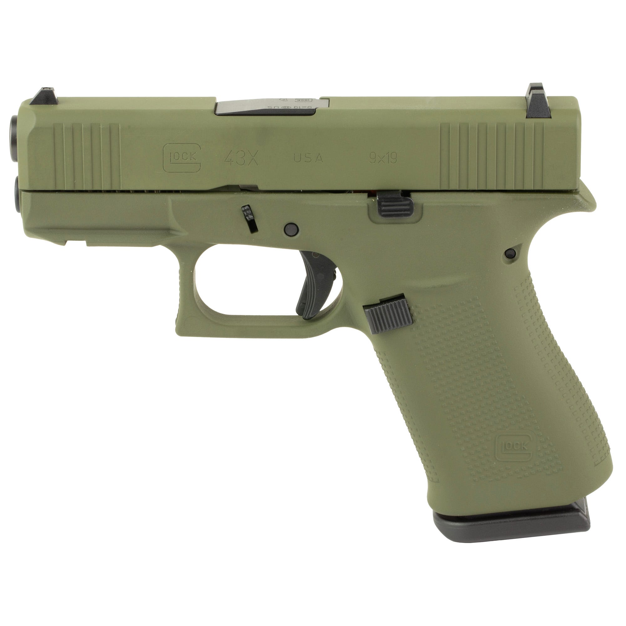 Glock 43X OD Green 9mm 3.4 Barrel 10-Rounds Skydas Cerakote