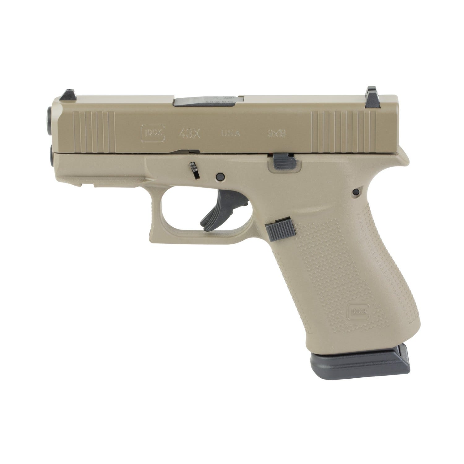 glock 43x skydas flat dark earth 9mm 3.41 barrel 15-rounds