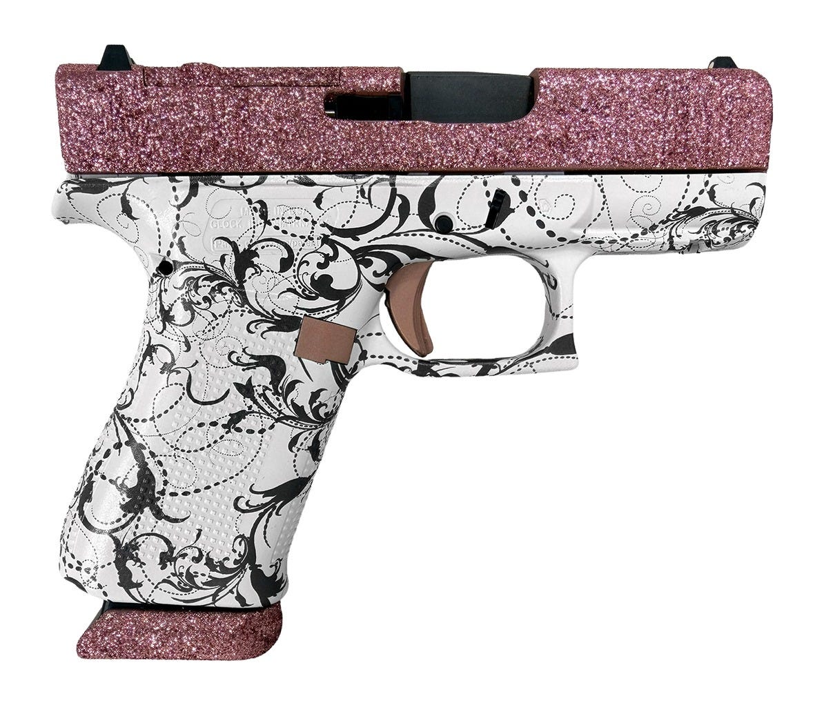 Glock G43X Black / White Paisley 9mm 3.41 GMB Barrel 15-Rounds OR - Glock