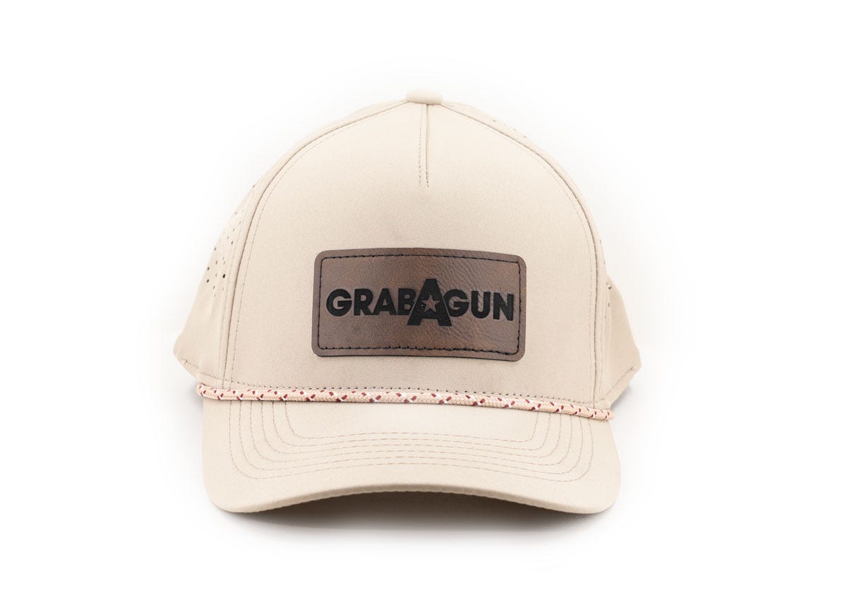 GrabAGun Snapback Tan w/ Leather Patch