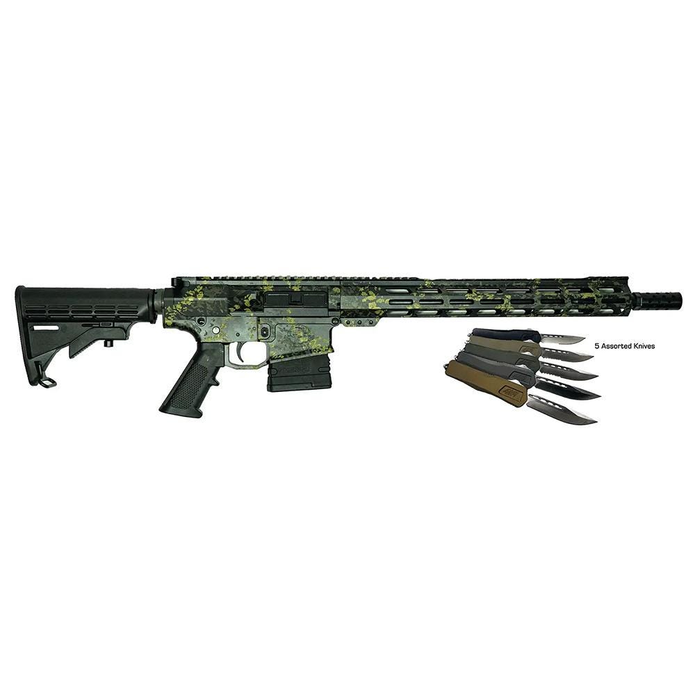 Great Lakes Firearms and Ammunition AR10 Bundle Lichen 308 Win 16 Barrel 10-Rounds w/ 5 OTF Knives - Great Lakes