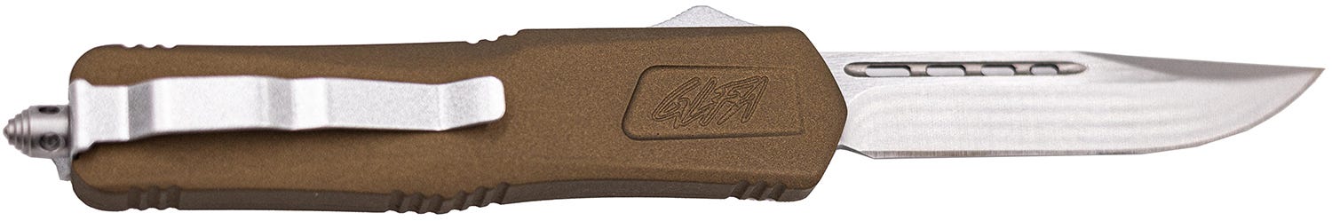 Great Lakes Firearms and Ammunition GLFA Medium Bronze OTF 3.5 Plain Edge Clip Point Blade - Great Lakes Firearms