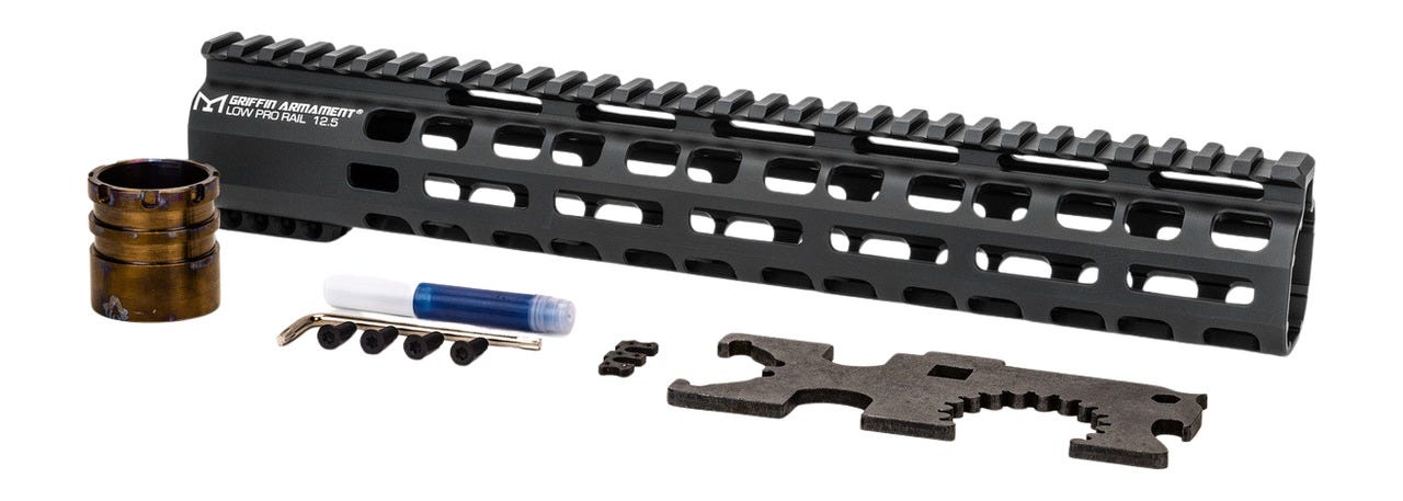 Griffin Armament Griffin Armament Low-Pro Handguard 12.5 M-LOK Handguard - $189.95 at GrabAGun