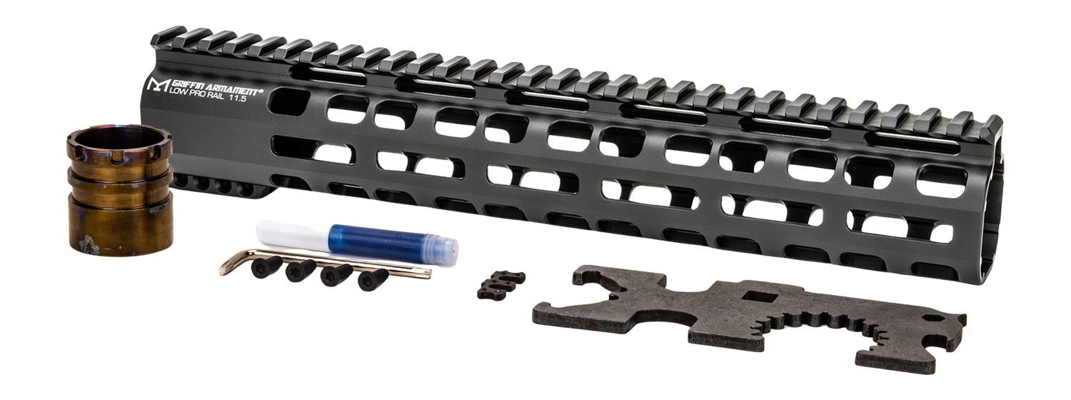 Griffin Armament Griffin Armament Low-Pro Rail 11.5 M-LOK Handguard - $175.70 at GrabAGun