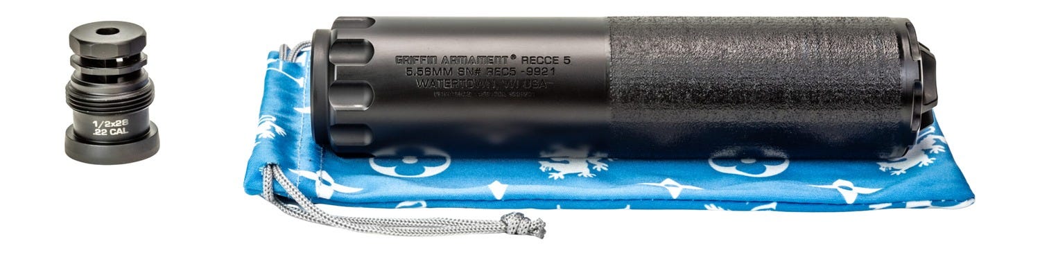 Griffin Armament Recce 5 MOD 6 5.56mm Suppressor w/ Taper Mount - Griffin Armament