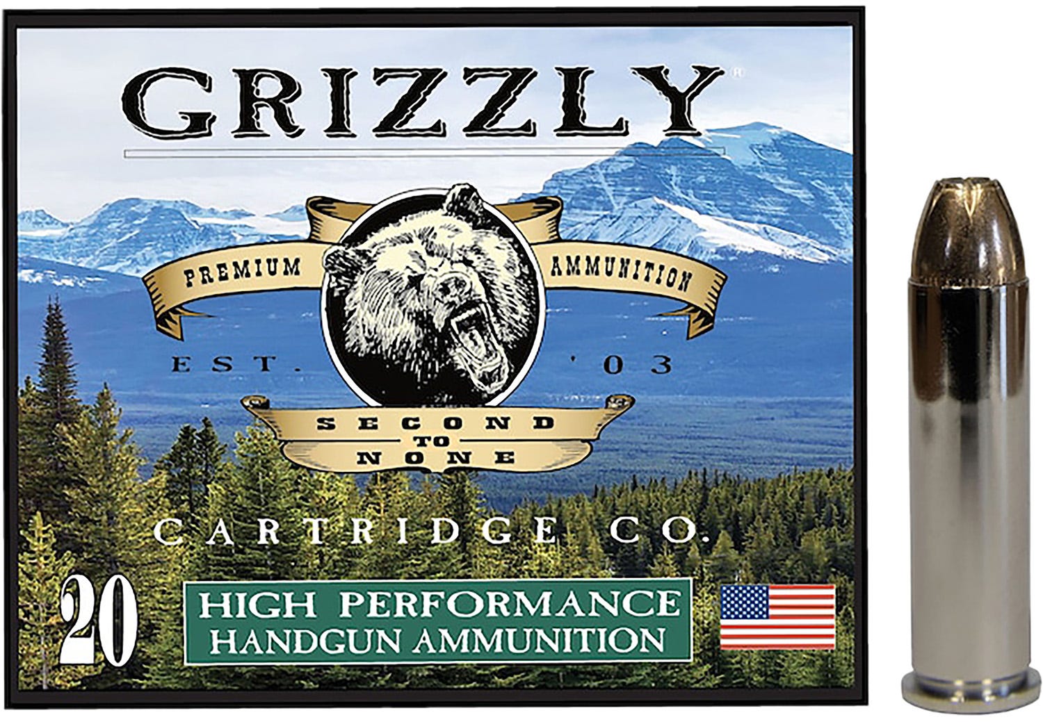 Grizzly Handgun Ammunition .357 Mag 148 Grain 20-Rounds JHP - Grizzly Ammo