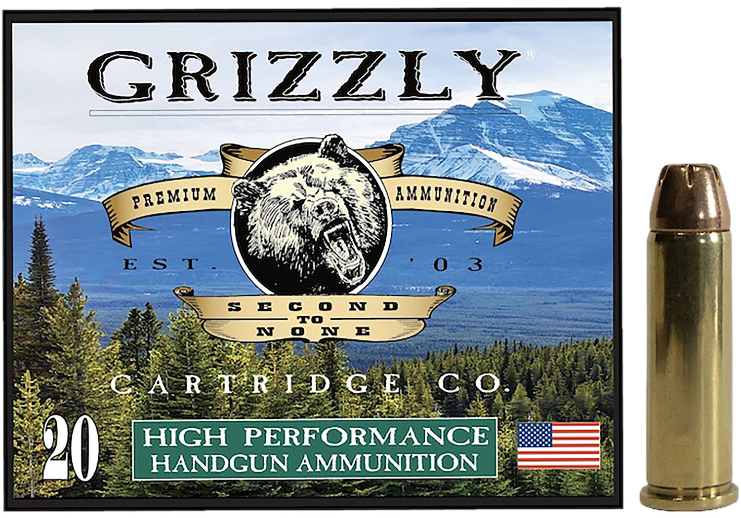 Grizzly Handgun Ammunition .38 SPL +P 148 Grain 20-Rounds JHP