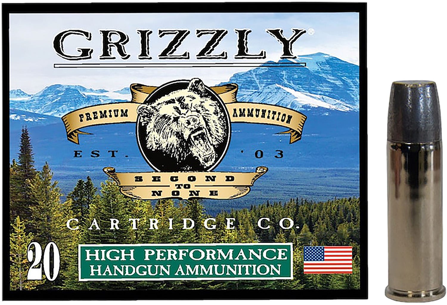 Grizzly Handgun Ammunition .44 Mag 320 Grain 20-Rounds WLNGC zzly Handgun Ammunition .44 Mag 320 Grain 20-Rounds WLNGC Ammo