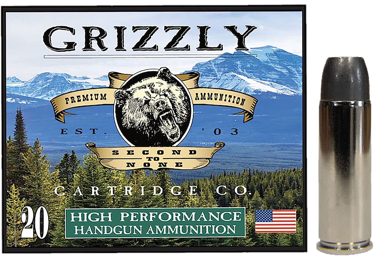 Grizzly Handgun Ammunition .45 Colt P 335 Grain 20-Rounds WLNGC zzly Handgun Ammunition .45 Colt P 335 Grain 20-Rounds WLNGC Ammo