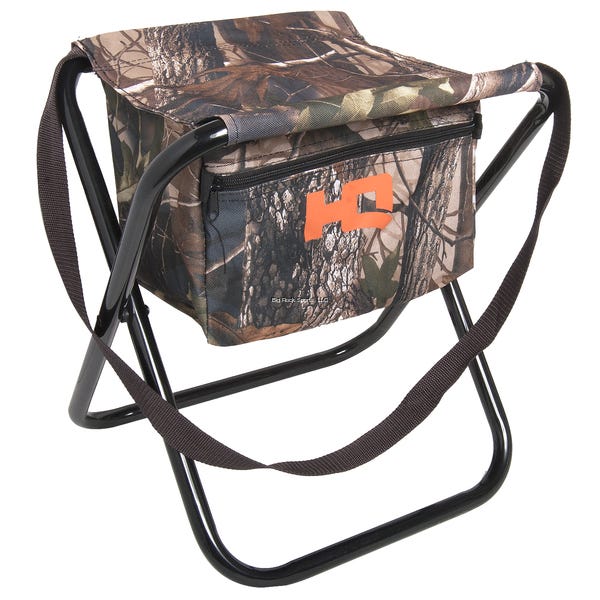 HQ Outfitters Camo Folding Stool with Storage Pocket - Hq Outfitters