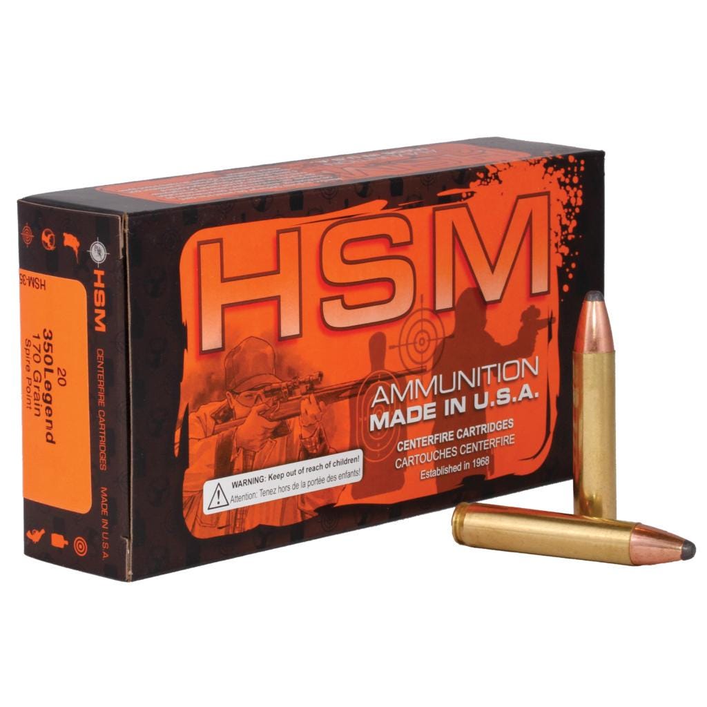 HSM/Hunting Shack Legends .350 Legend 170 Grain 20-Rounds JSP - Hsm/Hunting Shack