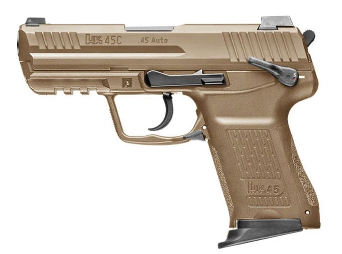 heckler and koch hk45c v1 flat dark earth .45 acp 3.94 barrel 8-rounds