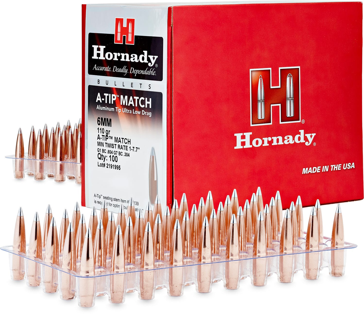 Hornady A-Tip Match 6mm / .243 110 Grain 500-Count ATM