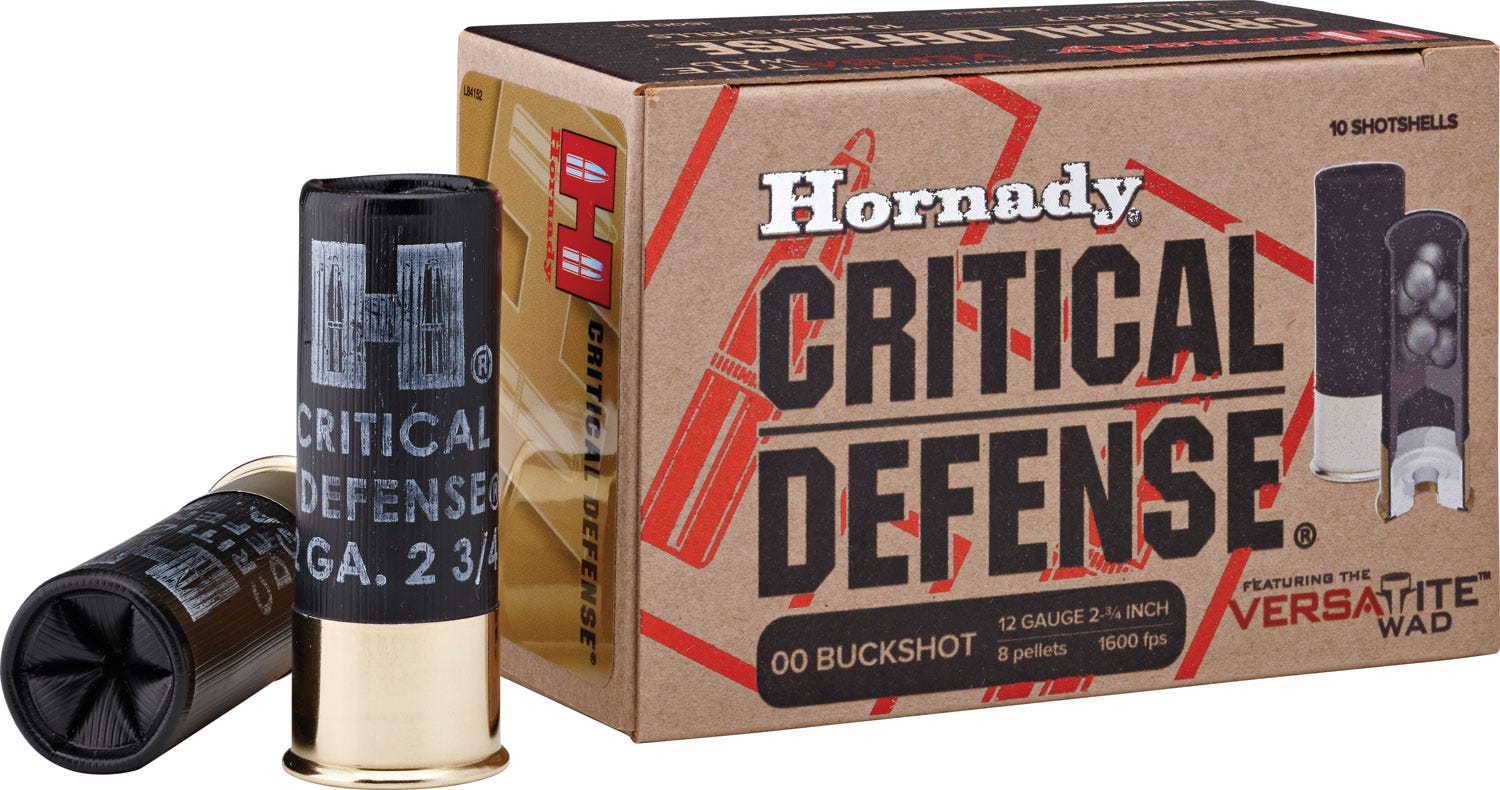 Hornady Critical Defense Brass 12 GA-2.75 00 Buck 8 Pellet 10-Rounds