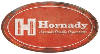 Rustic White Sign Hornady Rustic Oval Sign Red / White 12