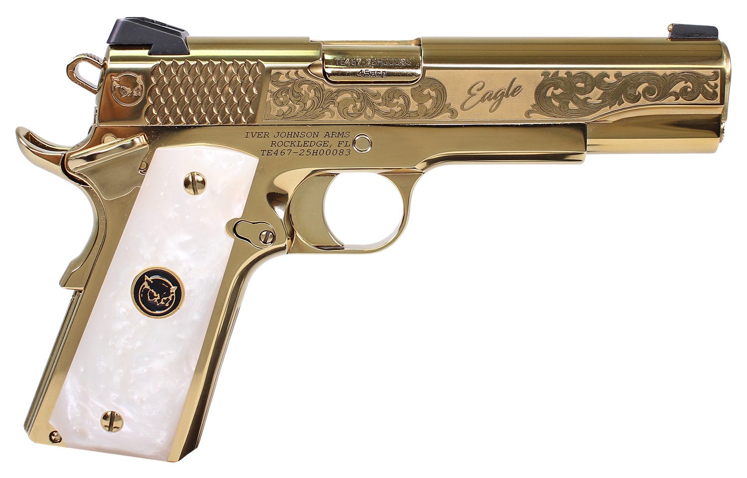 Iver Johnson Eagle Gen 2 Nobel WP Polished Gold .45 ACP 5 Barrel 8-Rounds - Iver Johnson Arms