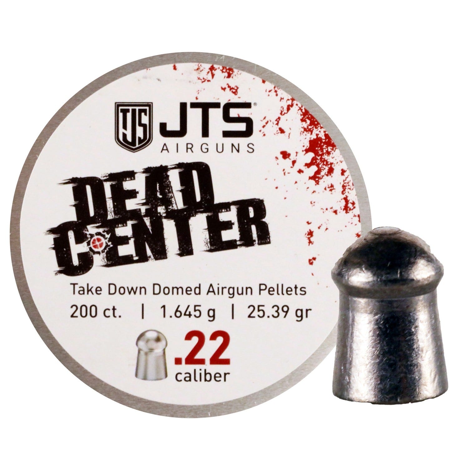 JTS Group Dead Center .22 Cal Pellets 25.39 Grain 200-Rounds Domed Tip - JTS Shotguns