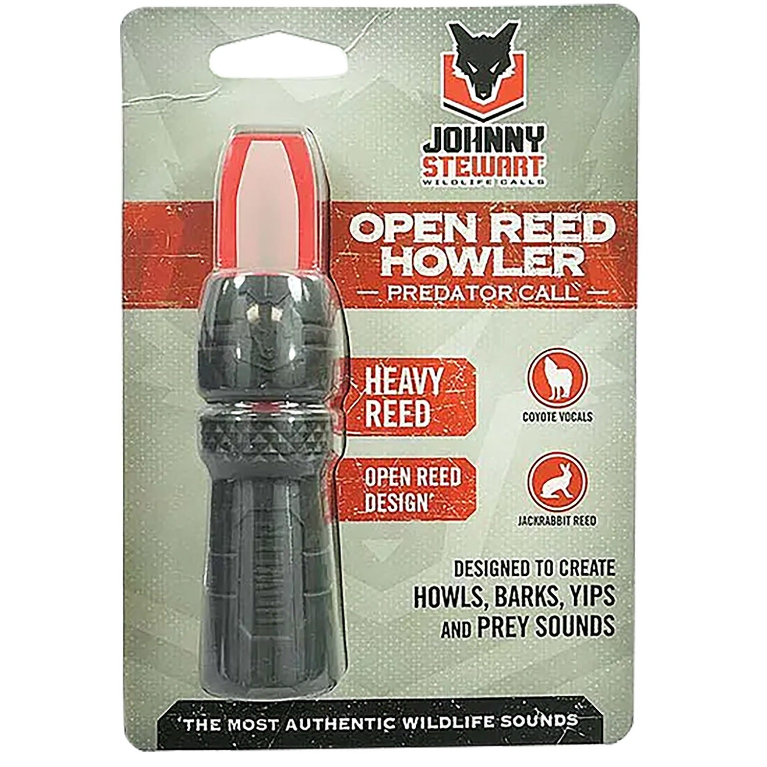 Johnny Stewart Open Reed Howler Predator Call Black/Red