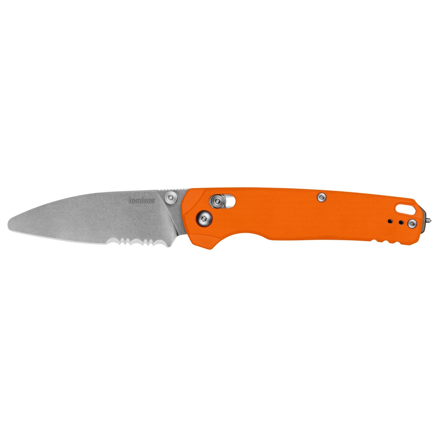 Kershaw Bel Air XL-EMT Orange XL EMT 3.25 Partially Serrated Sheepsfoot CPM MagnaCut Blade - Kershaw Knives