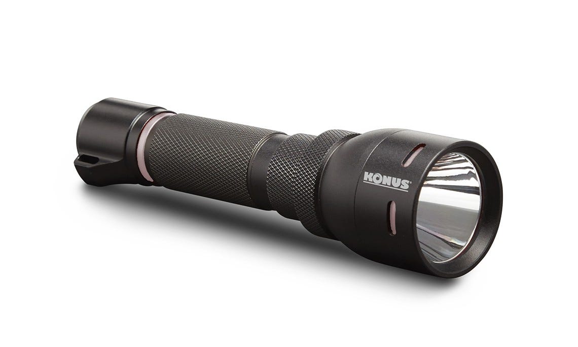 Konus Rechargeable Tactical Flashlight 1000 Lumens w/ Remote Switch  Mount Ring