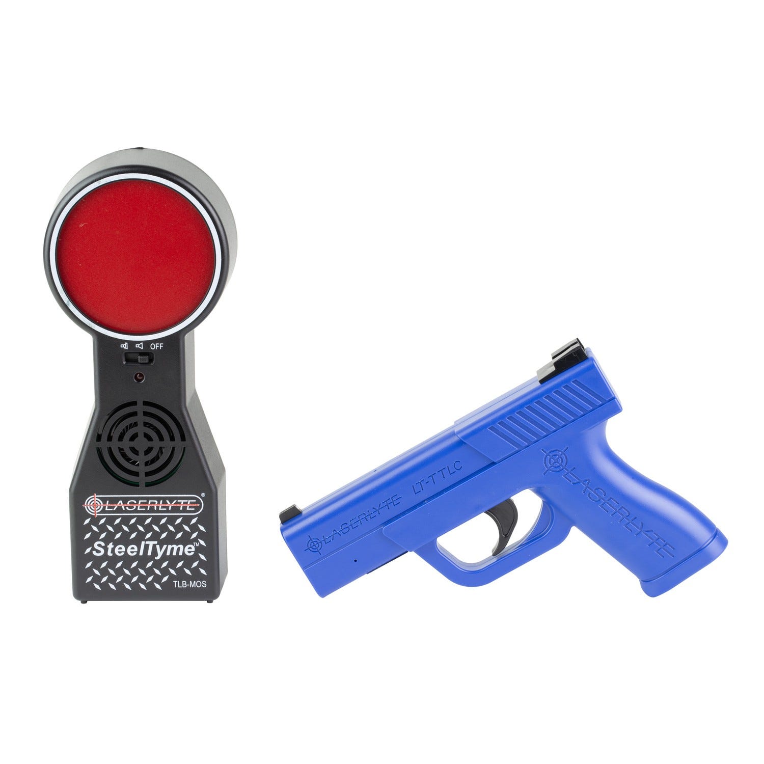 LaserLyte Target and Trainer Pistol Kit Blue / Red / Black w/ Steel Tyme Target - LaserLyte