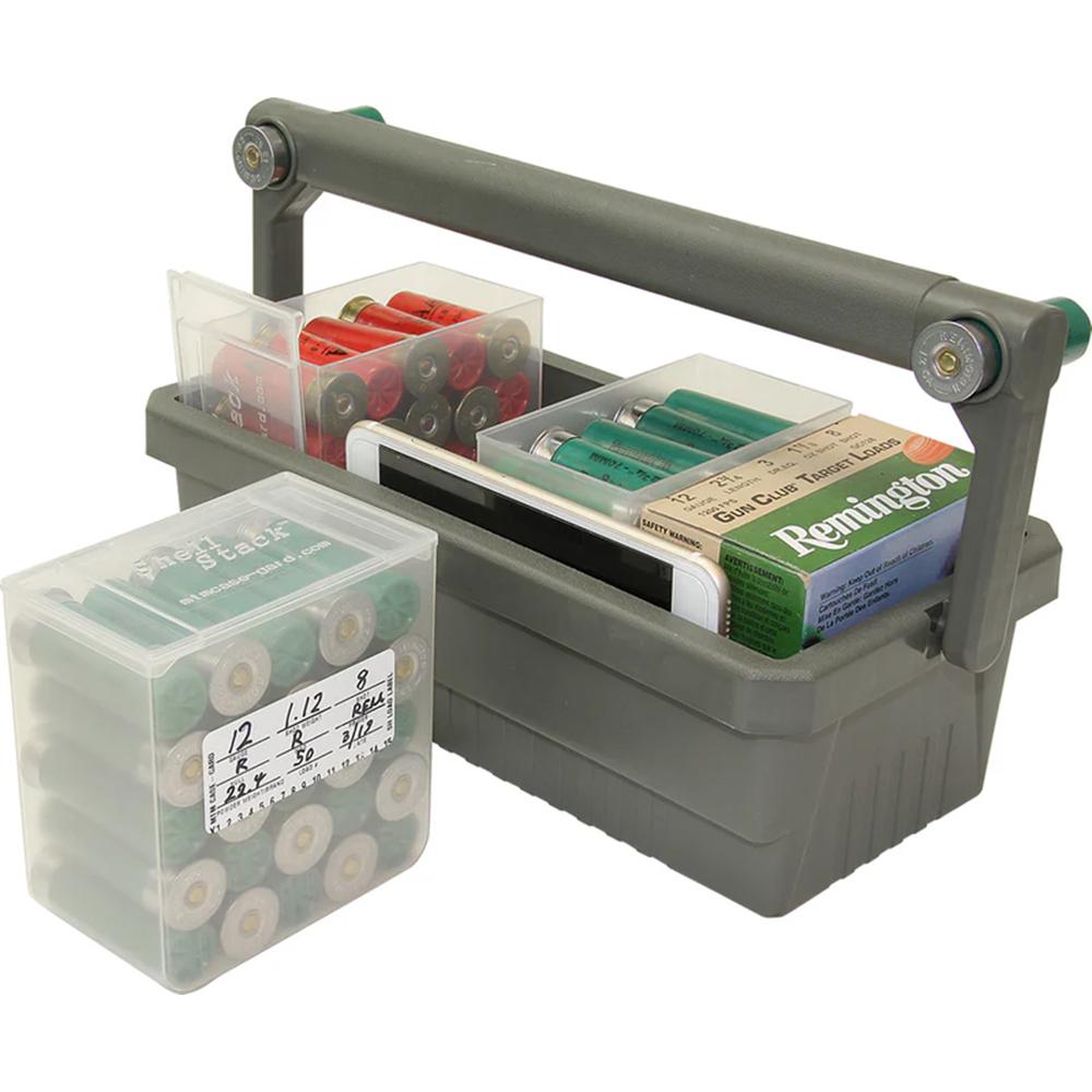 MTM Shotshell Box Caddy OD Green 100-Rounds w/ 4 Clear Shotshell Boxes