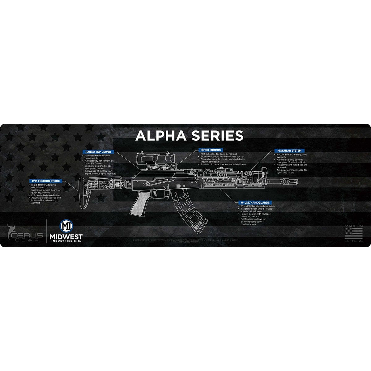 Midwest Industries Alpha Series Gun Cleaning Mat 36 x 12 - Midwest Industries