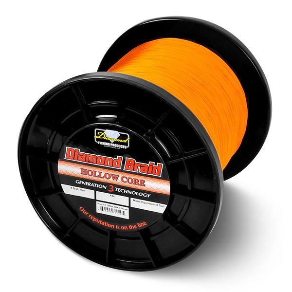 Momoi Fishing Diamond Braid Generation III Hollow Core 60lb 3000yd Orange - Momoi Fishing