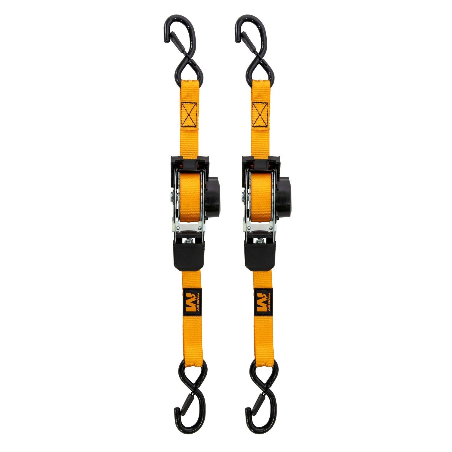 Muddy Retractable Ratchet Straps Black / Orange 1x10  2-Pack