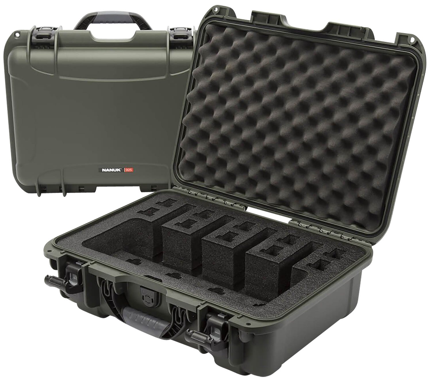 Nanuk 925 4 Up Pistol Case Olive w/ Foam Cutout