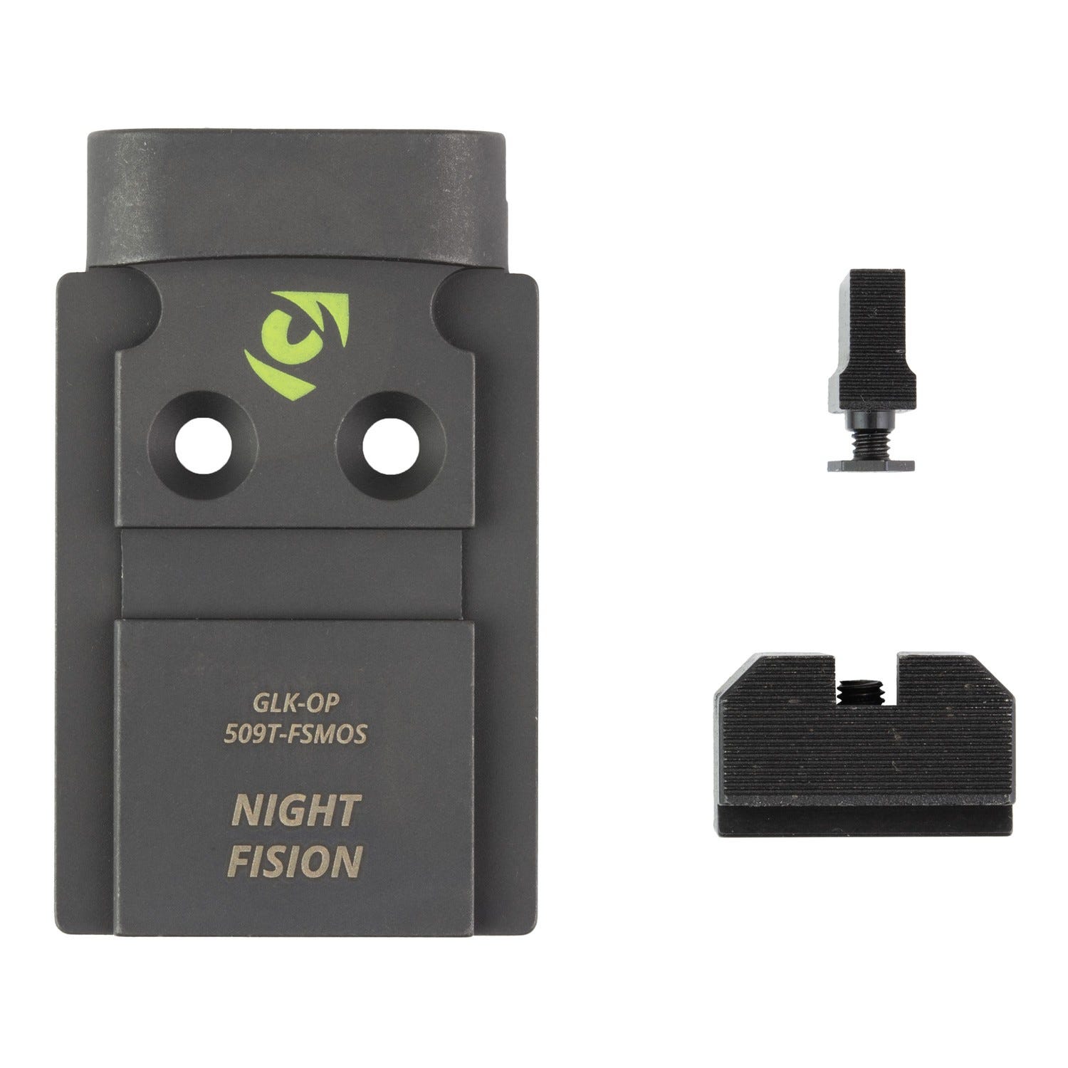 Night Fision Optic Plate + Backup Sight Combo for Glock Full Size MOS Holosun 509T Footprint - Night Fision