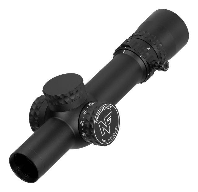 Nightforce NX8 1-8x24mm FC-DMx MOA Reticle 30mm Tube FFP Capped Turret Daylight Illum LPVO Rifle Scope