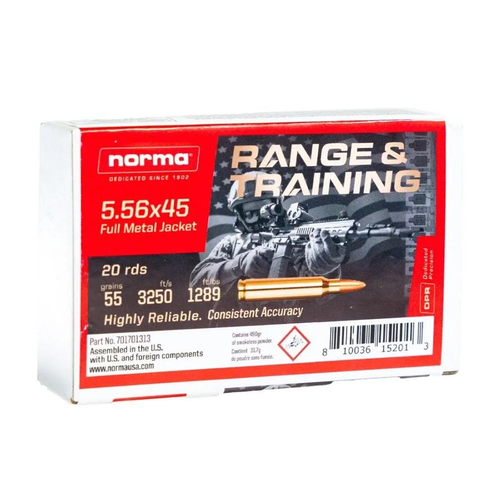 Norma Range And Training 5.56 55 Grain 20-Rounds FMJ ma Range And Training 5.56 55 Grain 20-Rounds FMJ Ammo