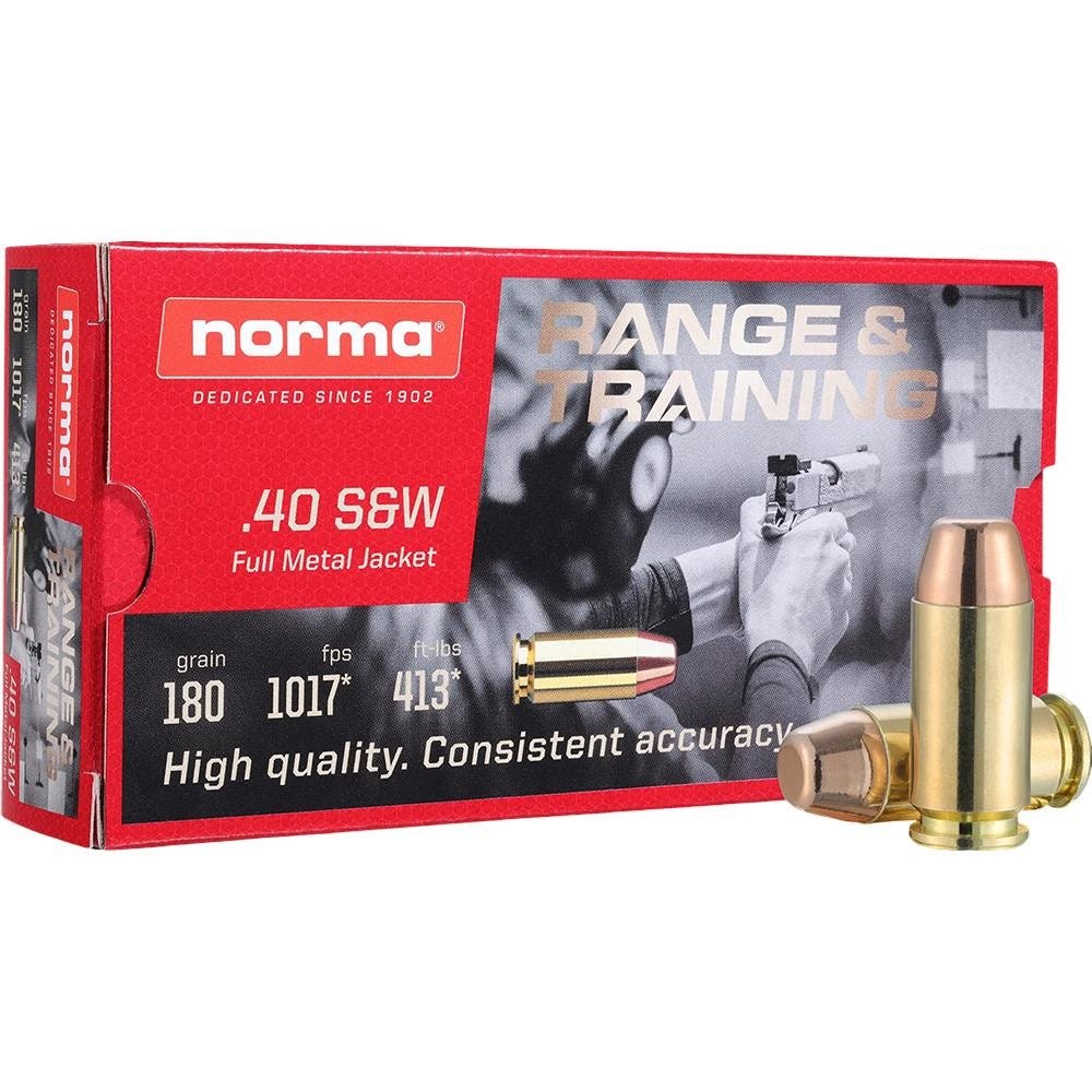 Norma Range and Training .40 SW 180 Grain 50-Rounds FMJ - Norma