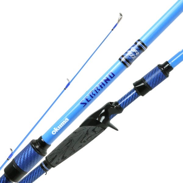 Okuma Serrano Bass Casting Rod Blue 7 3 with C-40X Skeleton Reel Seat - Okuma