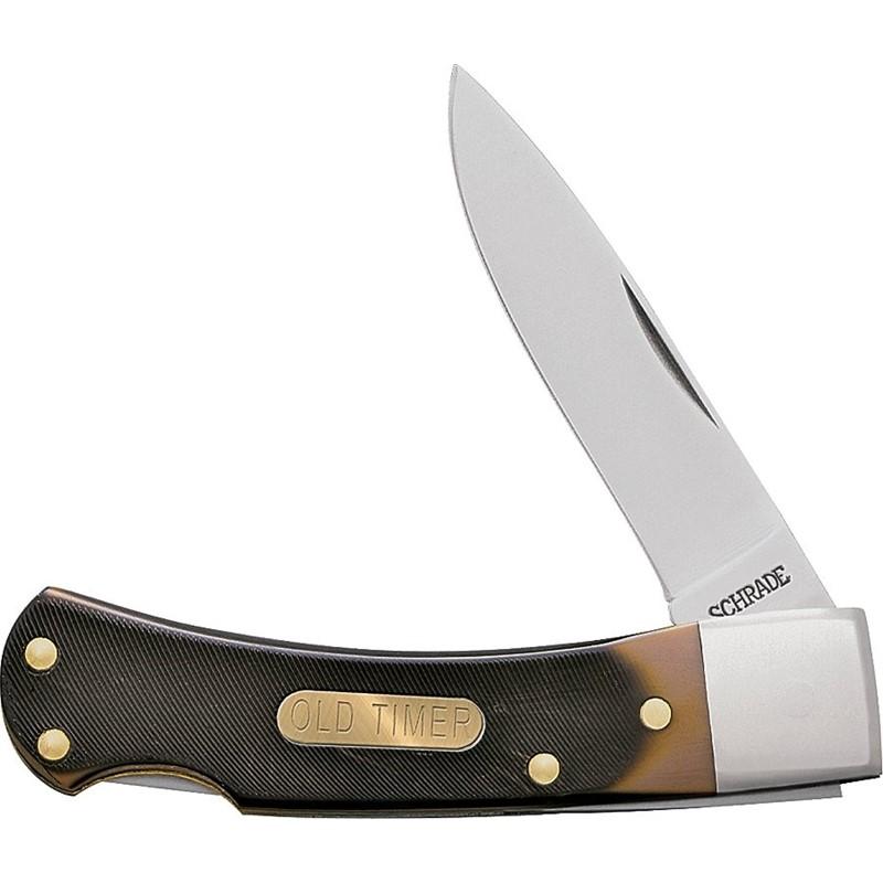 Old Timer Old Timer Bearhead Brown Folding Knife 2 Drop Point Blade - $16.49 at GrabAGun
