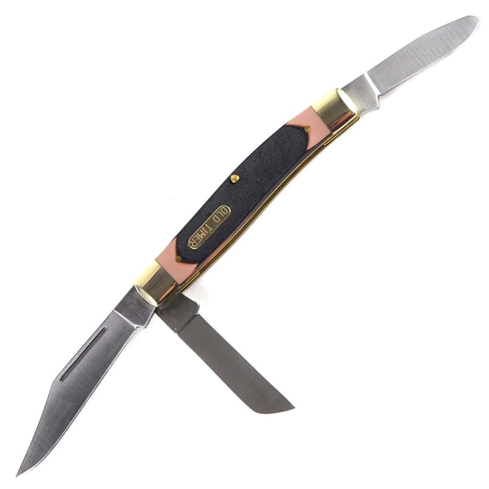 Old Timer Old Timer Senior Brown Folding Knife 3 Clip Point Blade 3 Blades - $22.79 at GrabAGun